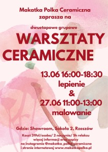 Warsztaty ceramiczne 13.06 & 27.06 