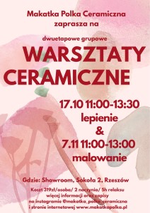 Warsztaty ceramiczne 17.10 & 7.11
